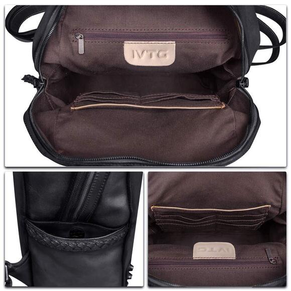 4726 Leather Backpack Vintage Real Leather Knapsack Purse Rucksack Fashion main image 4